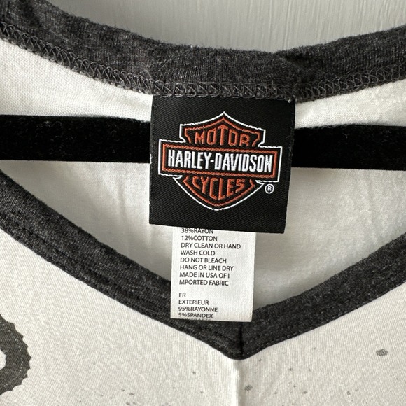 Harley Davidson‎ T Shirt Womens L Bling  Motorcycle Biker Raglan Sleeve - Picture 6 of 9